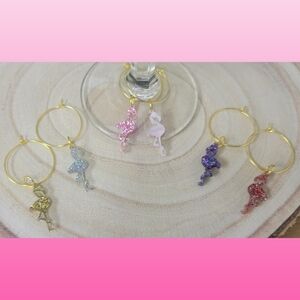 Flamingo Drink Charms | Wine Glass Markers |Tropical Party Drink Markers